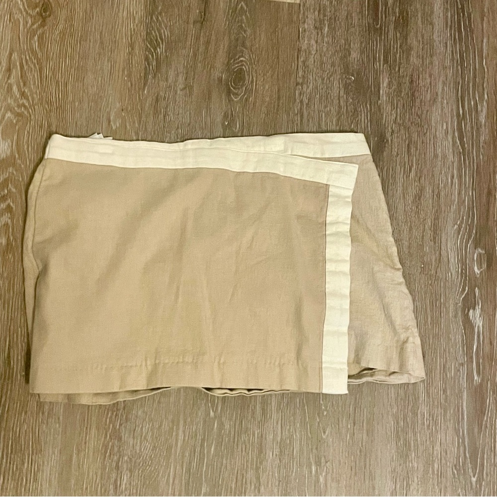 Abercrombie linen blend wrap mini skirt